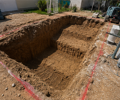 Excavación para piscinas